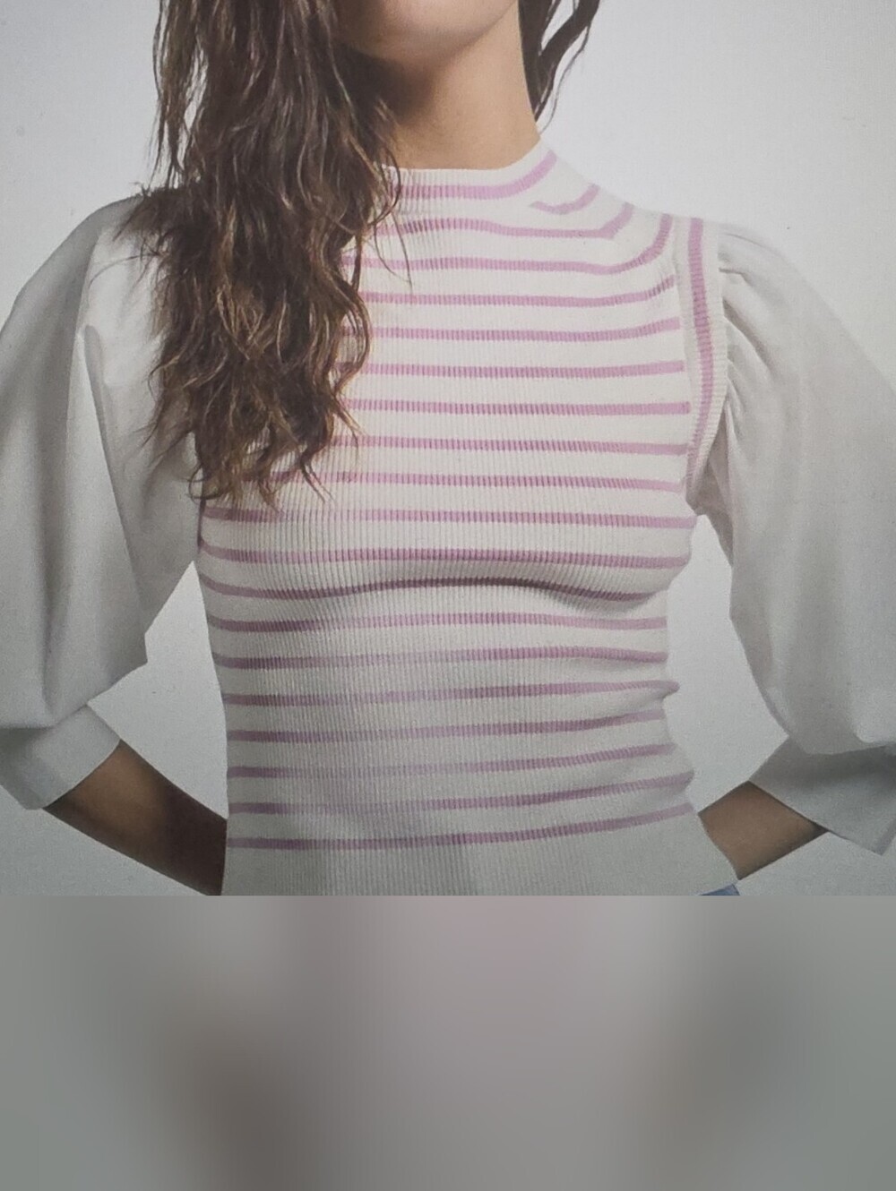 DEREK LAM 10 CROSBY Tirza Mixed Media Top Size S $295